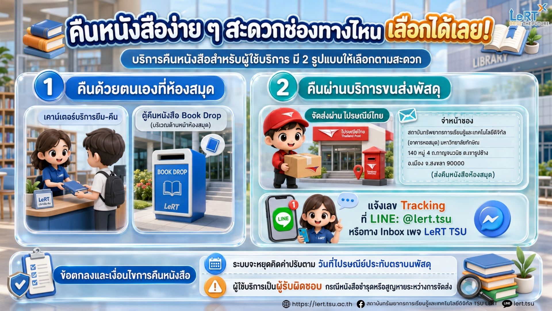 คืนหนังสือง่าย ๆ สะดวกช่องทางไหน เลือกได้เลย!